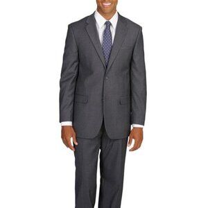 Caravelli Collezione Gray Single Breasted Two Button Close Oxford Blazer Size 44